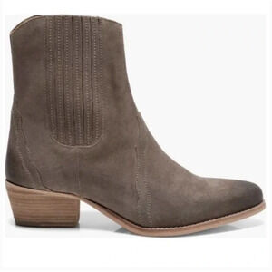 Free People New Frontier Western Boots 10 40 Gray Suede NWOT Ankle Booties Heel